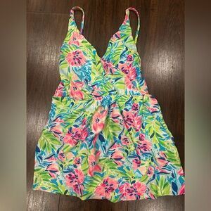 NWT Stella Parker Size Small Wrap Swim Dress Multicolor Water Lily Pattern